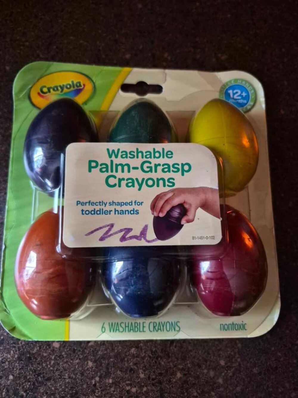 My First Crayola Washable Palm-Grasp Crayons for Infants Toddlers Kid Art